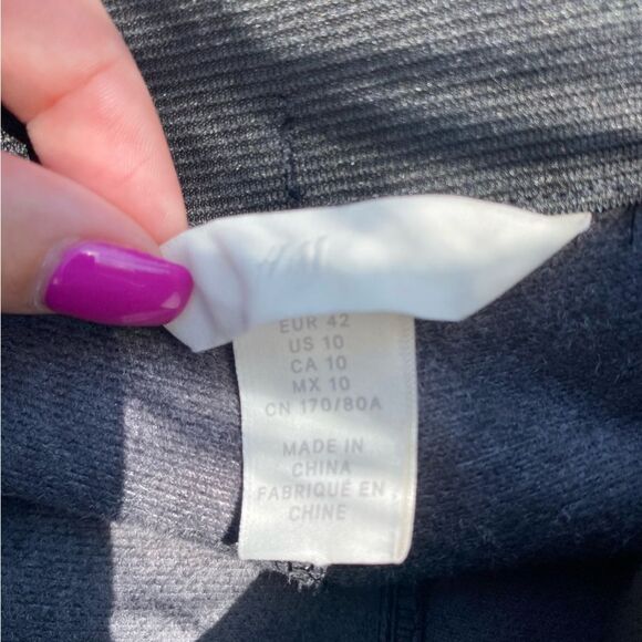 H&M Flares Faux Leather Black Pants high rise size 10 concert going out Tate - Picture 6 of 8